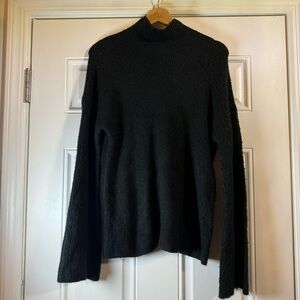 French Connection Women’s Black  Cableknit Turtleneck Sweater Size Xtra Small
